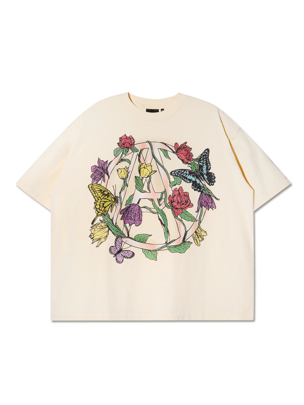 WASHED BUTTERFLY BOXY TEE CREAM