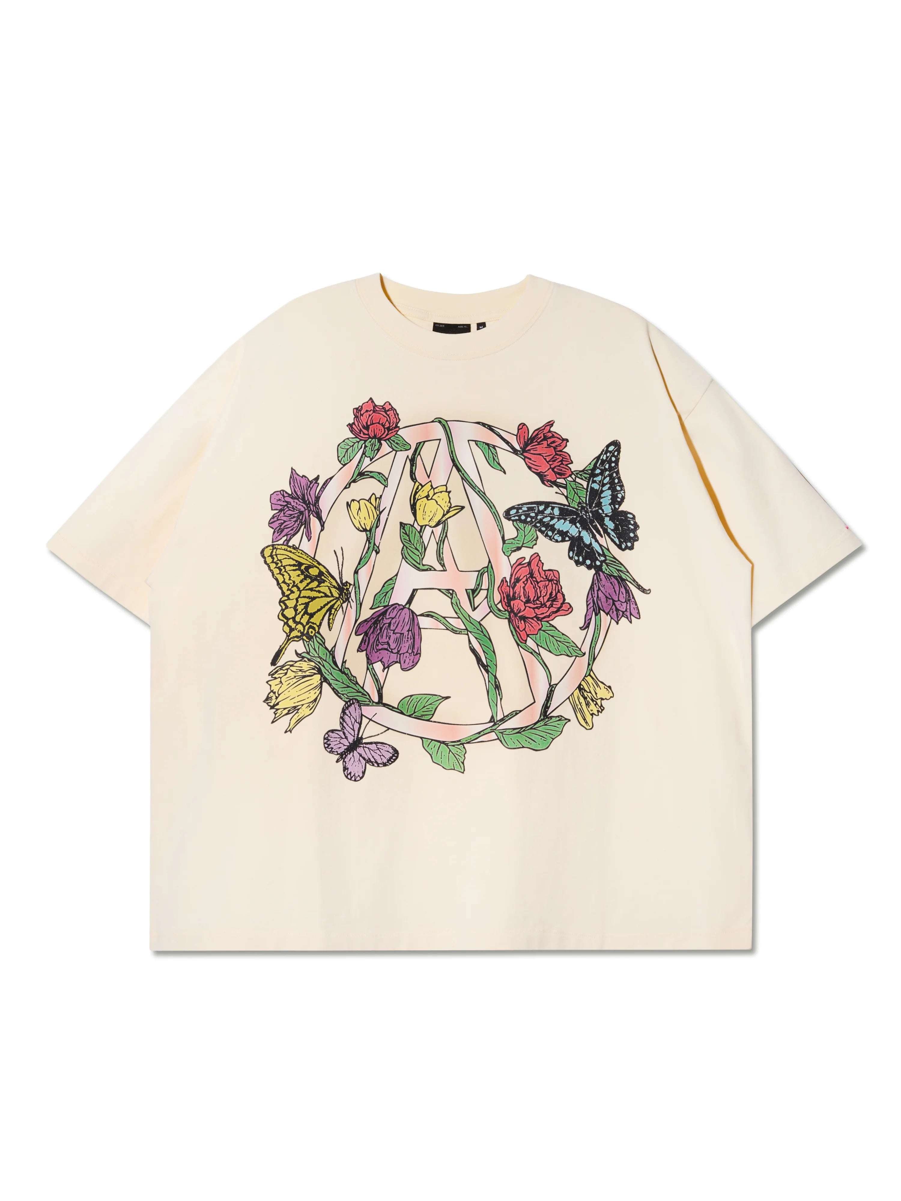 WASHED BUTTERFLY BOXY TEE CREAM