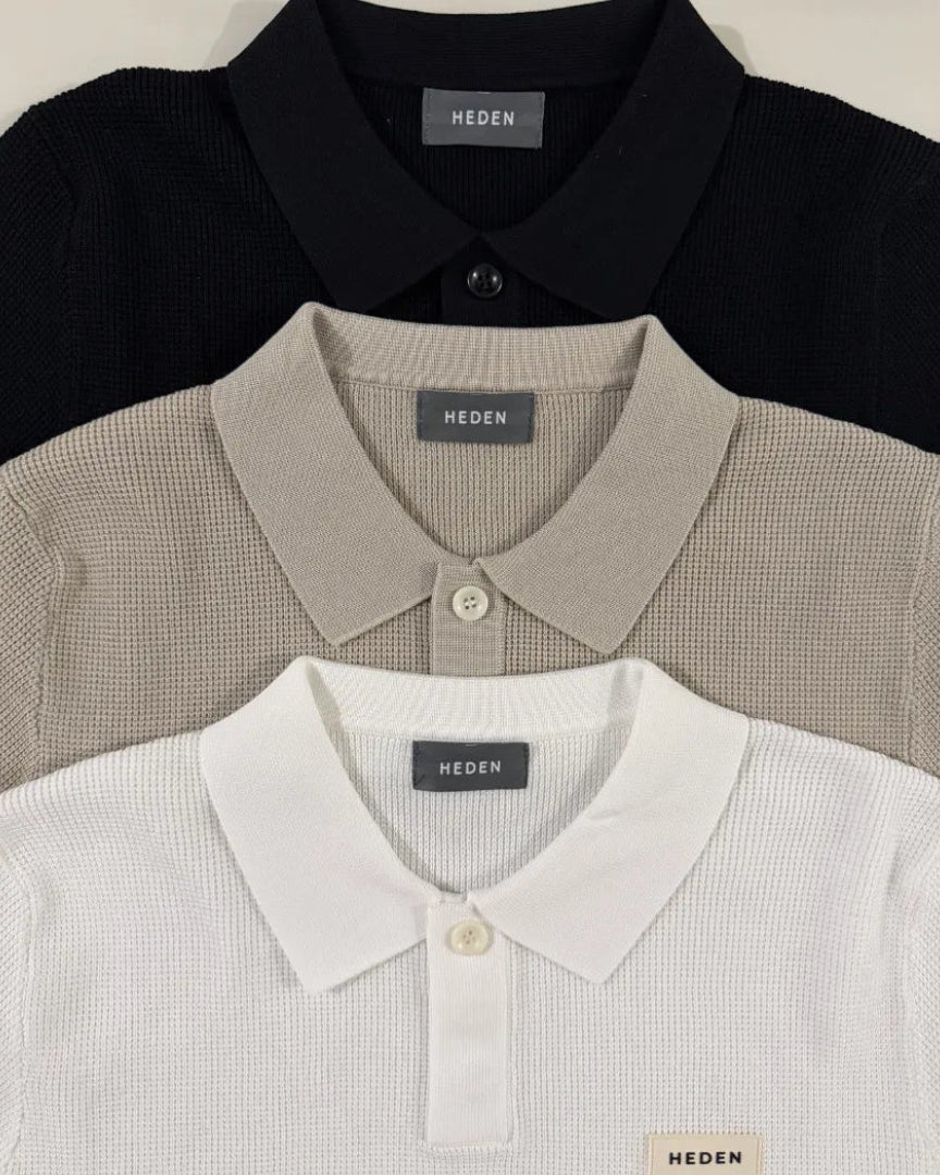 EARTH SERIES WAFFLE KNIT POLO PURE WHITE