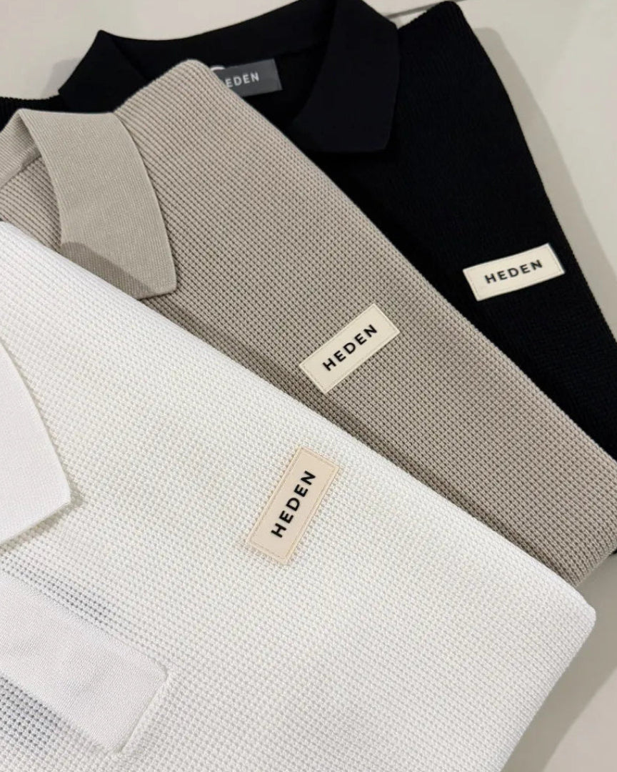 EARTH SERIES WAFFLE KNIT POLO PURE WHITE