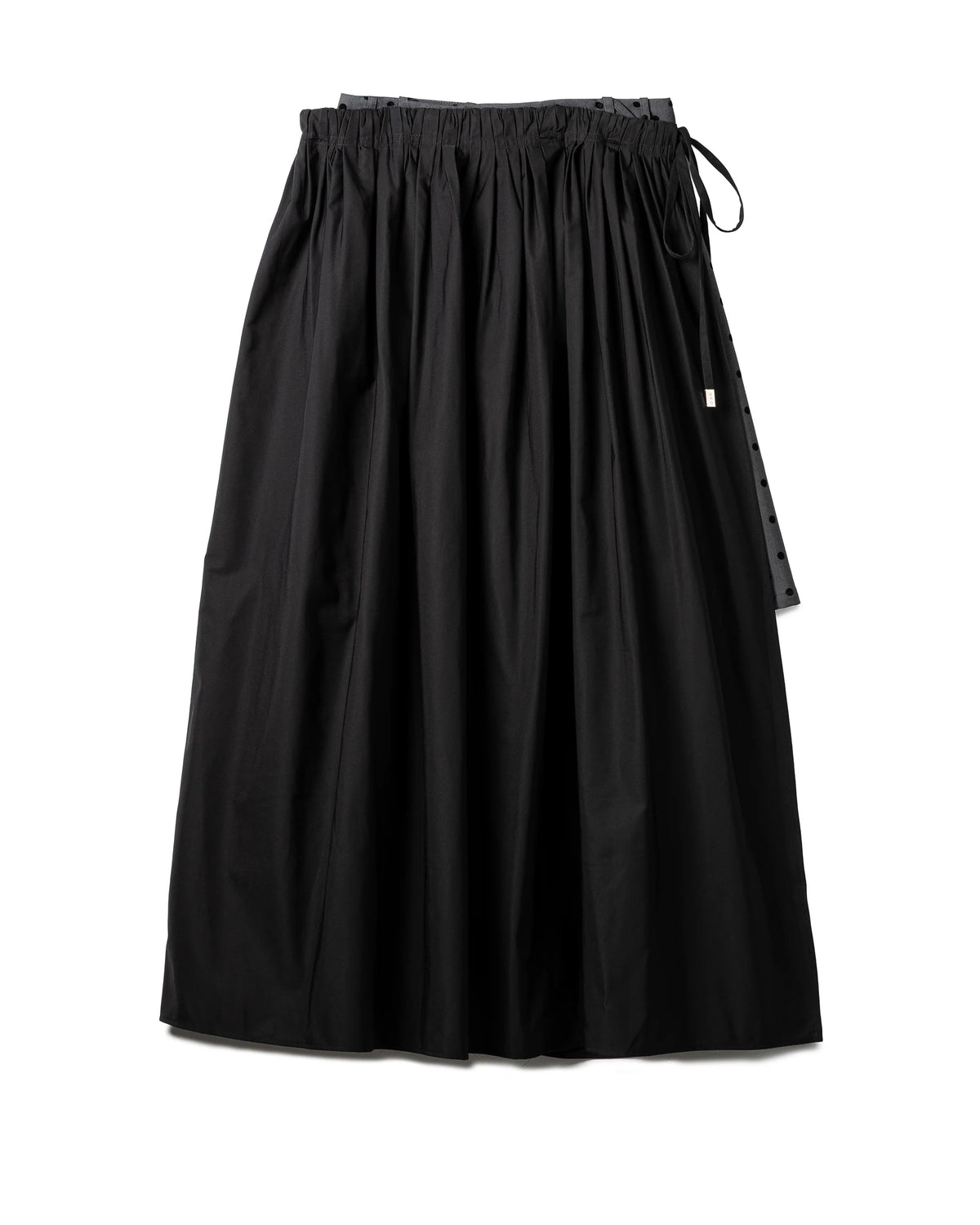 FLOWING DOUBLE LAYERED POLKA MIDI SKIRT