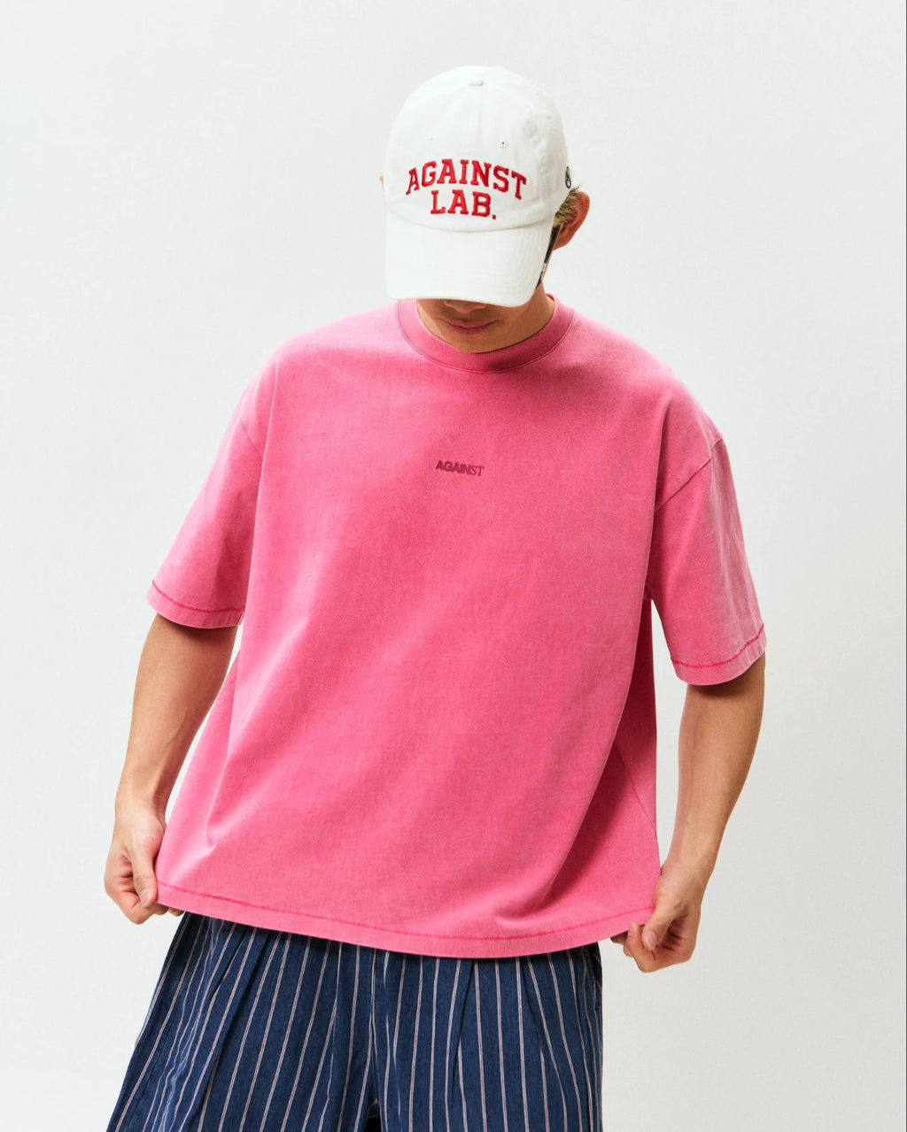 SINGLE STITCH WASHED CROPPED TEE PINK