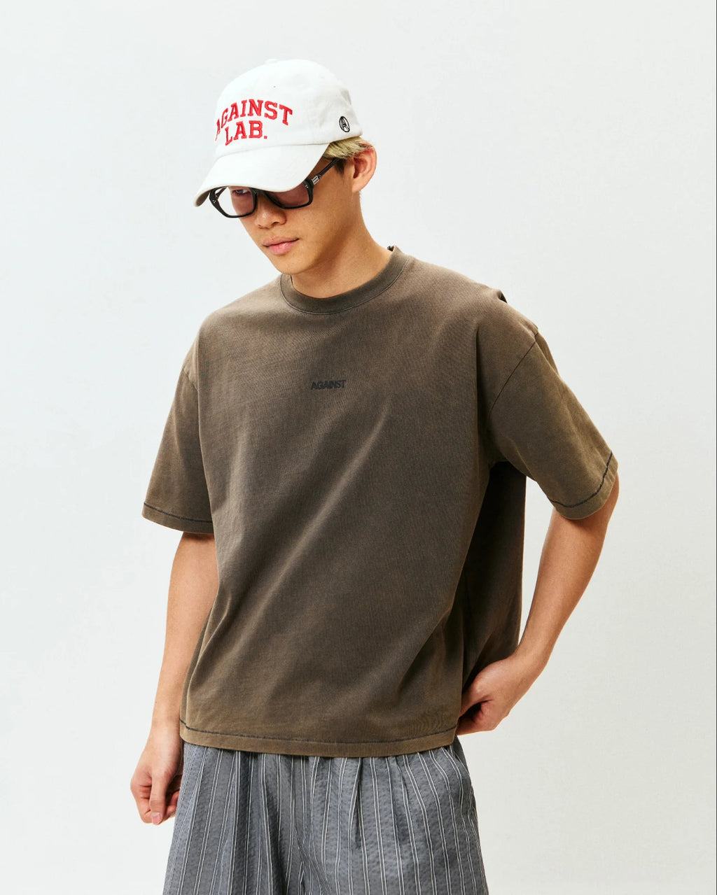SINGLE STITCH WASHED CROPPED TEE CONCRETE