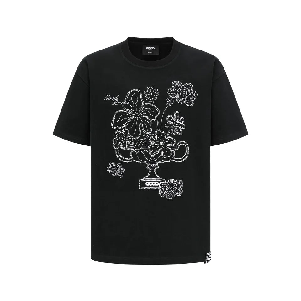 FLORAL TROPHY TEE BLACK