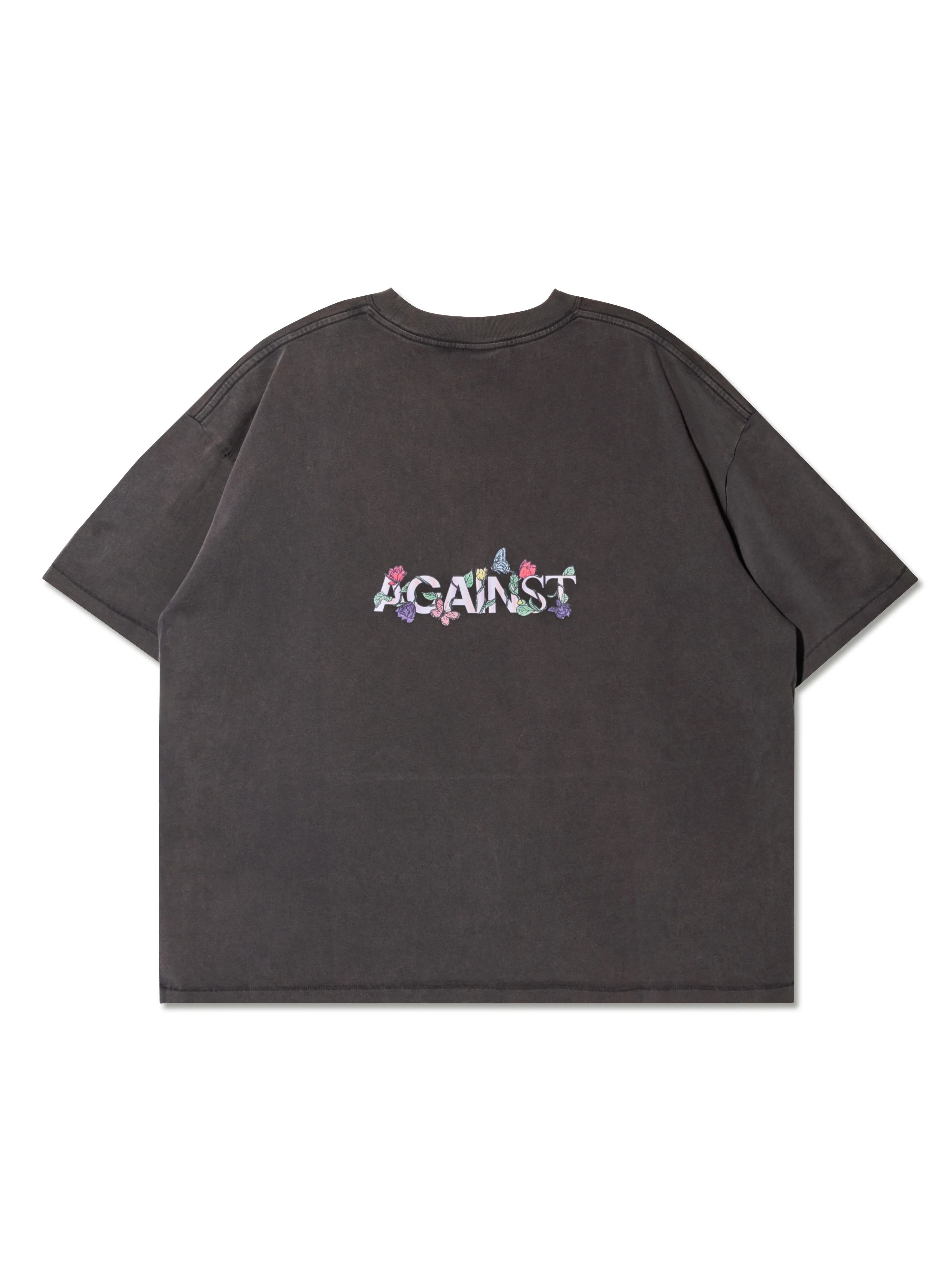 WASHED BUTTERFLY BOXY TEE BLACK