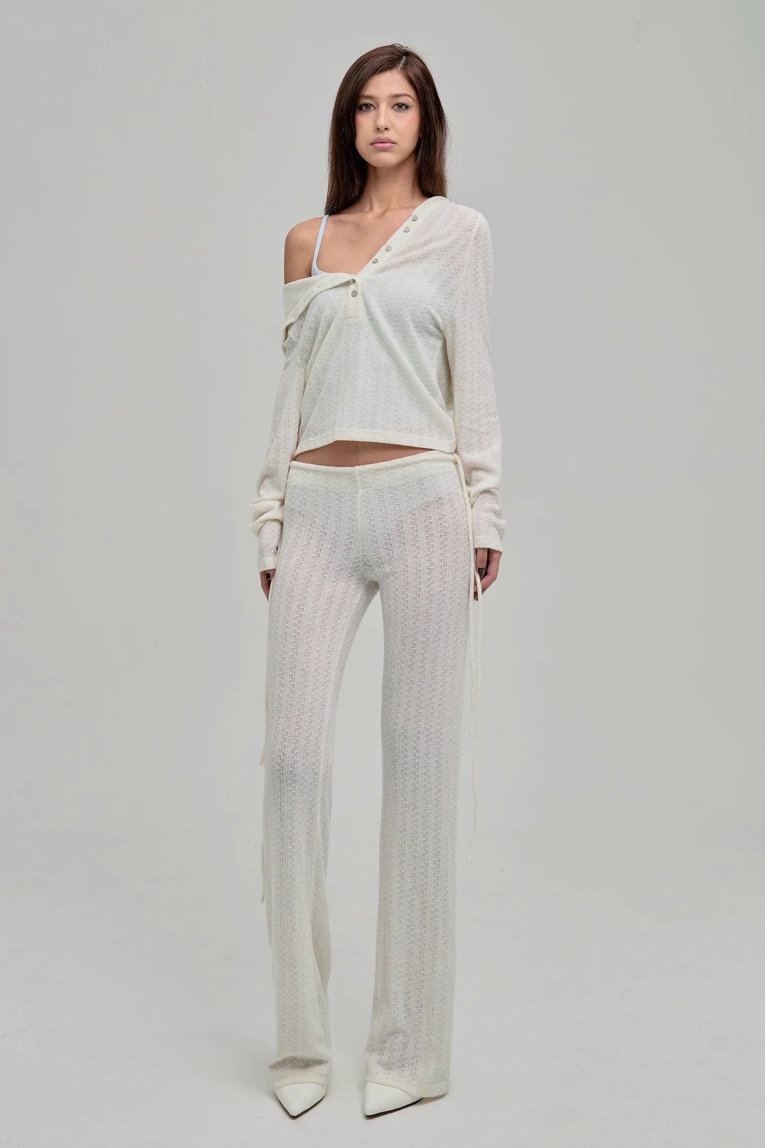 DAZED KNIT HOODIE CREAM