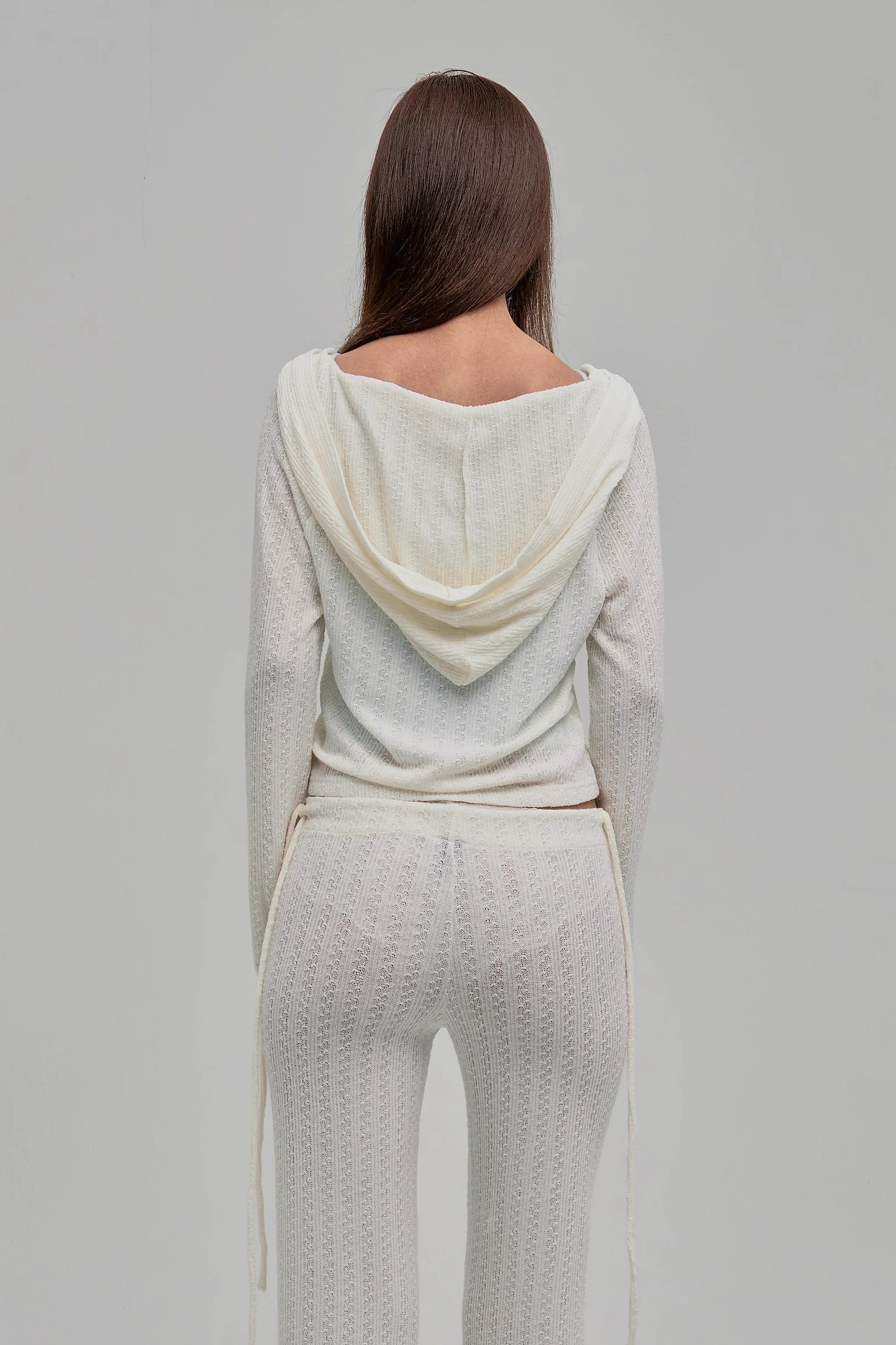 DAZED KNIT HOODIE CREAM