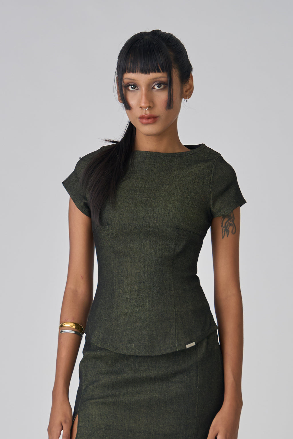 DENIM BOAT NECK - LIME