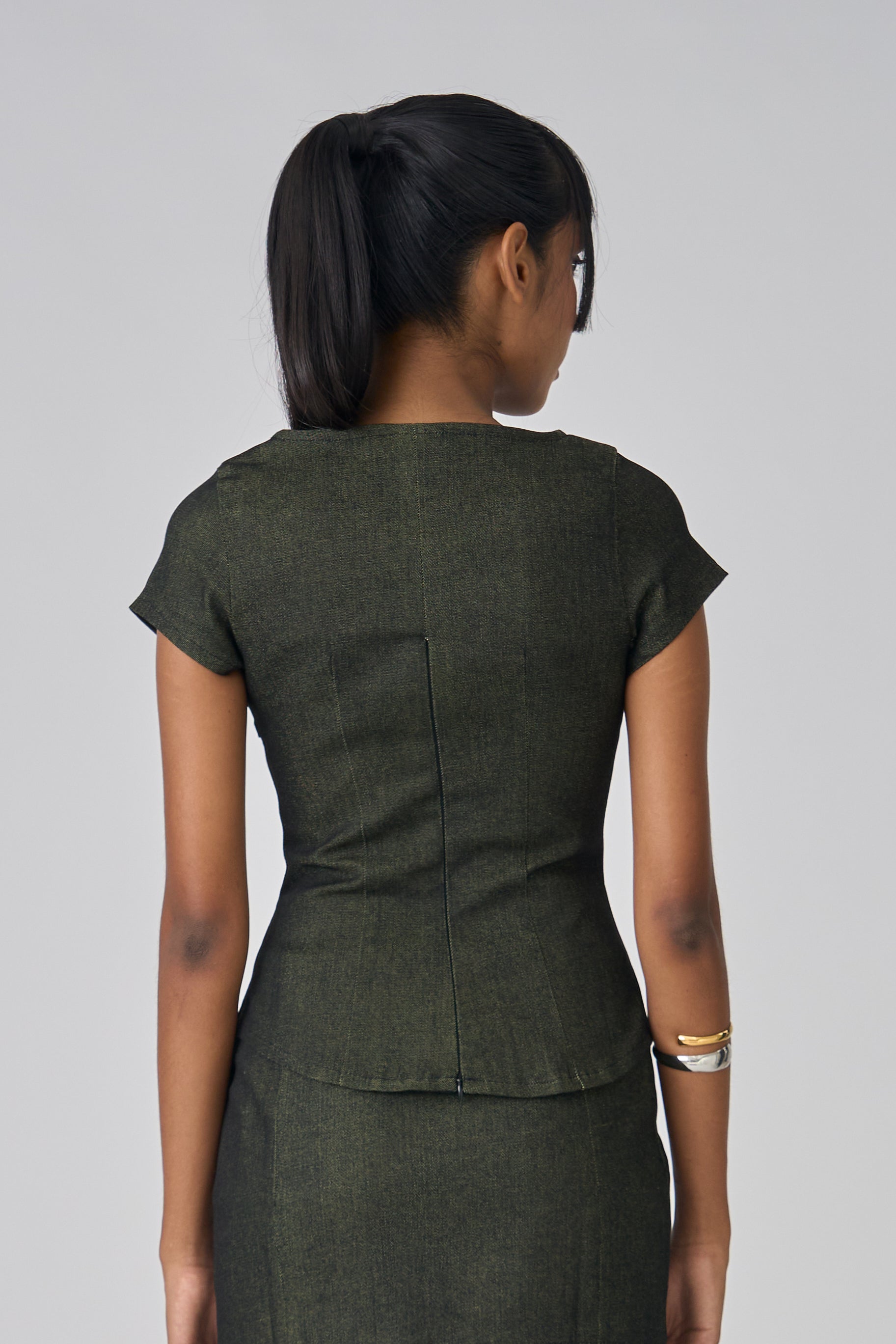 DENIM BOAT NECK - LIME