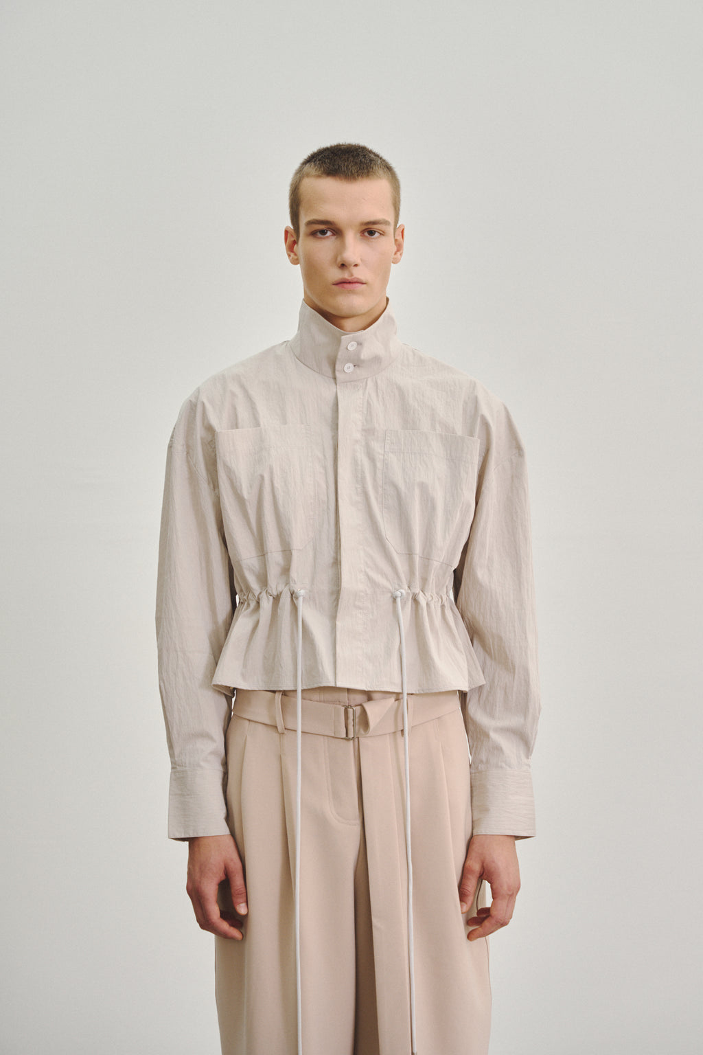 'NATHAN' SHORT JACKET CEMENT