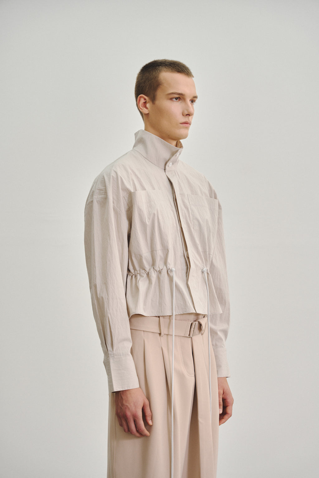 'NATHAN' SHORT JACKET CEMENT