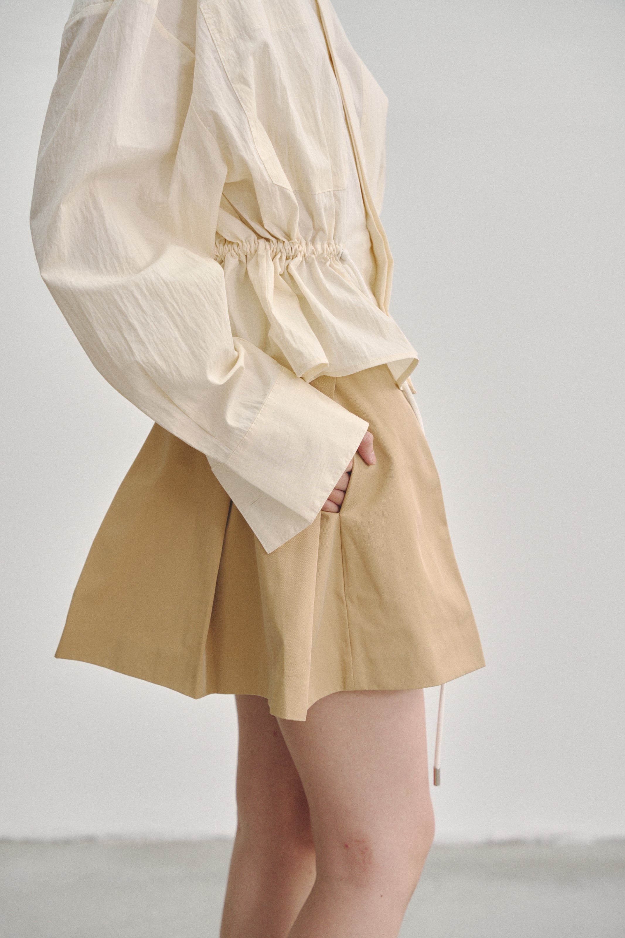 'Bloom' Skirt in Tencel Cotton Blend Twill Blue