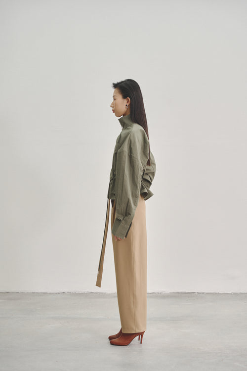 'NATHAN' SHORT JACKET ARMY GREEN