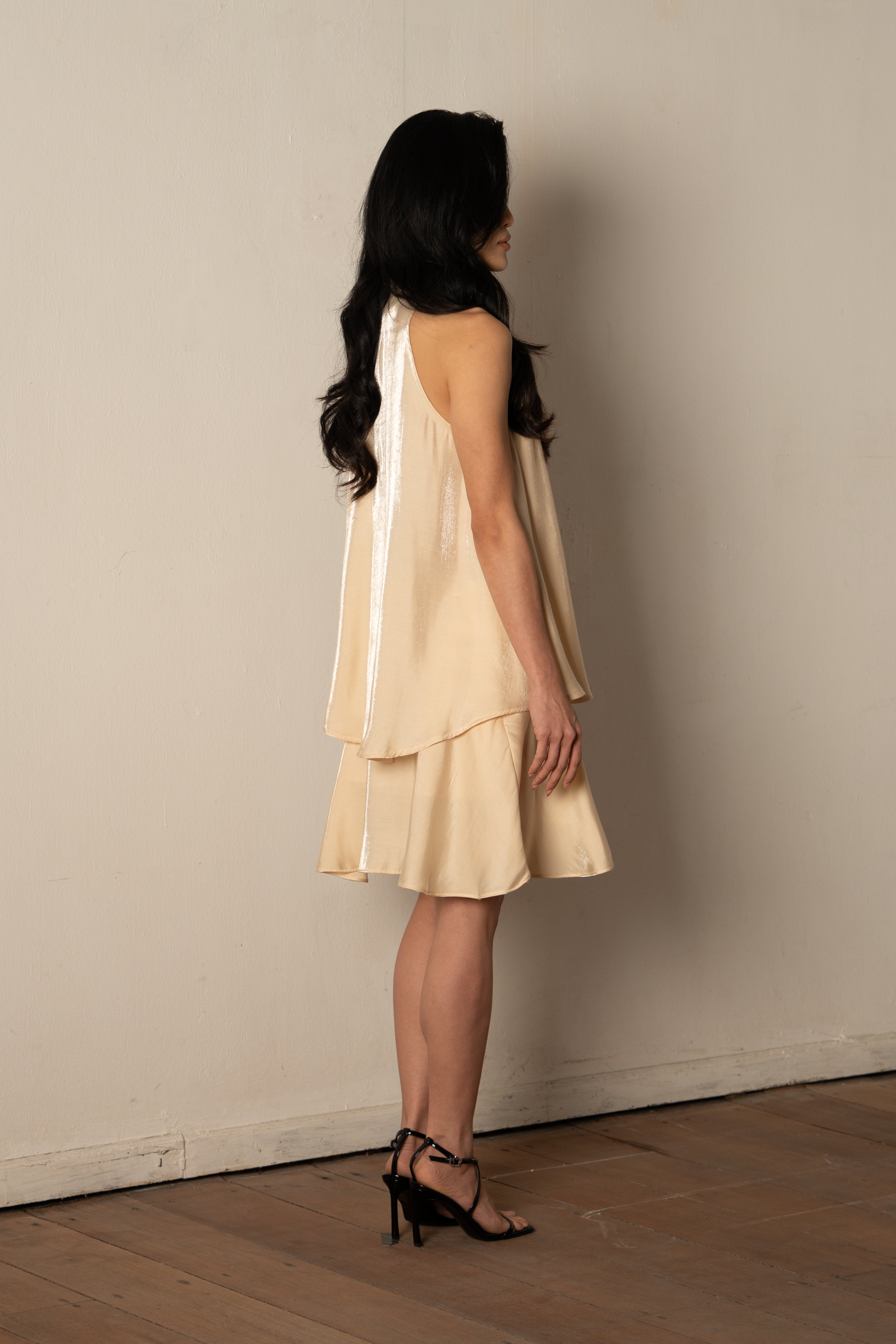 HALTER LUNA TOP - CHAMPAGNE