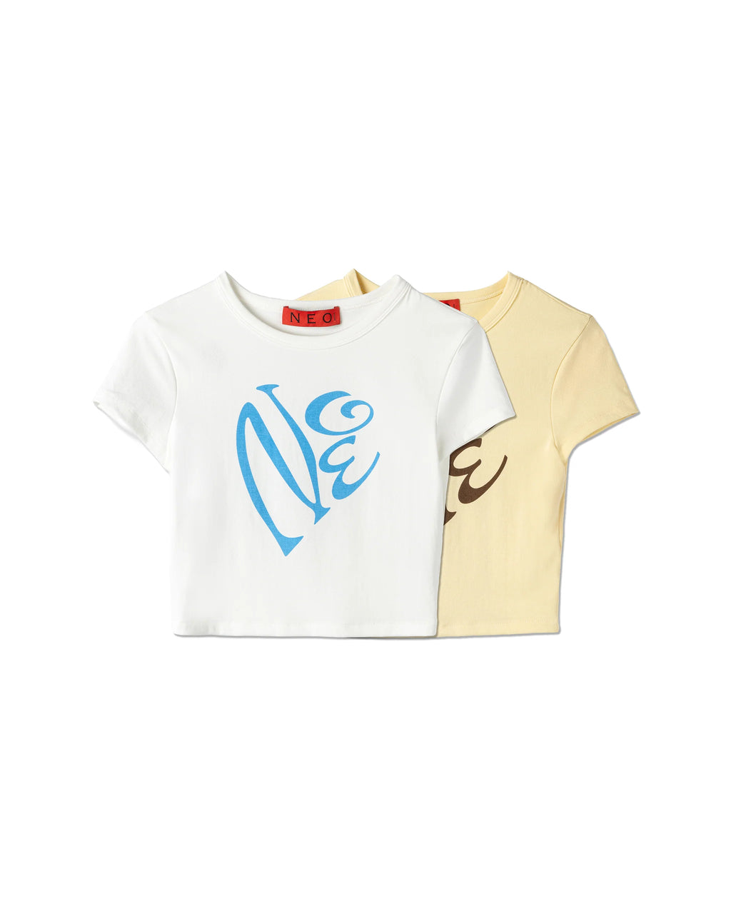 FITTED CALLIGRAPHIC CROPPED T-SHIRT WHITE