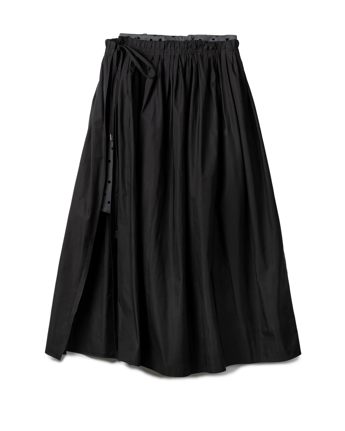 FLOWING DOUBLE LAYERED POLKA MIDI SKIRT