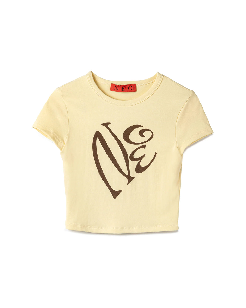 FITTED CALLIGRAPHIC CROPPED T-SHIRT BLACK