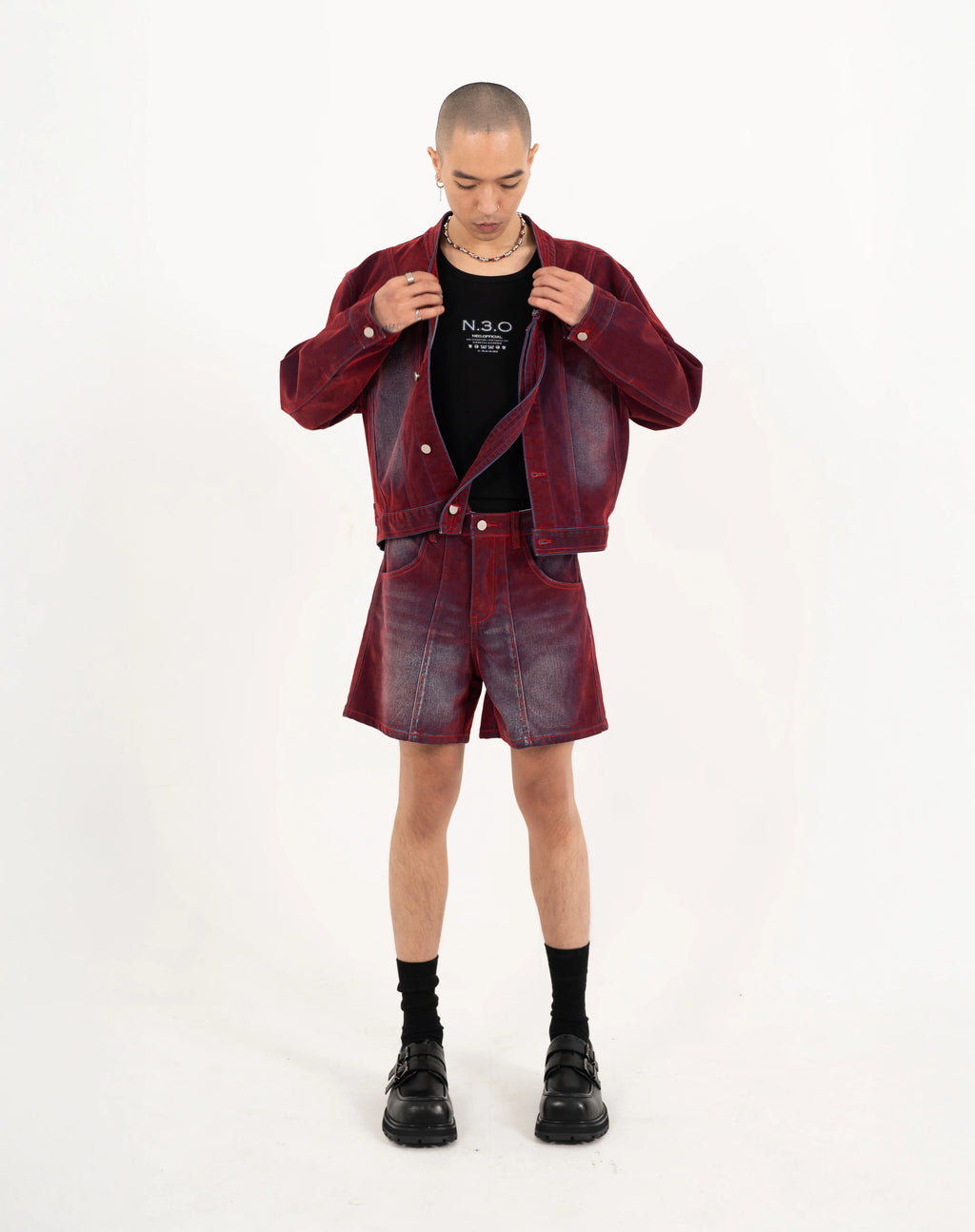 FADED WRINKLE JACKET RED