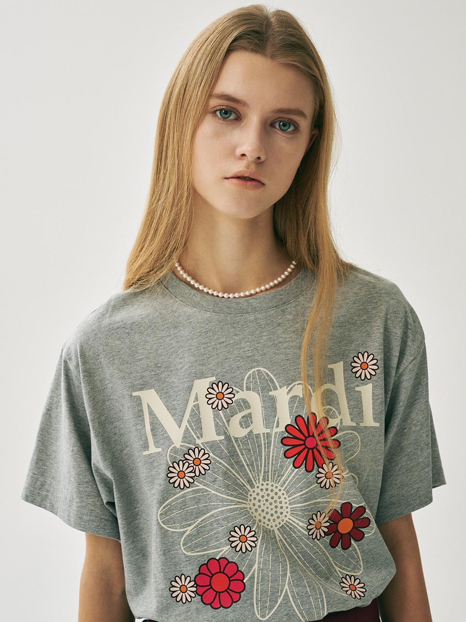 TSHIRT FLOWERMARDI BLOSSOM GREY IVORY