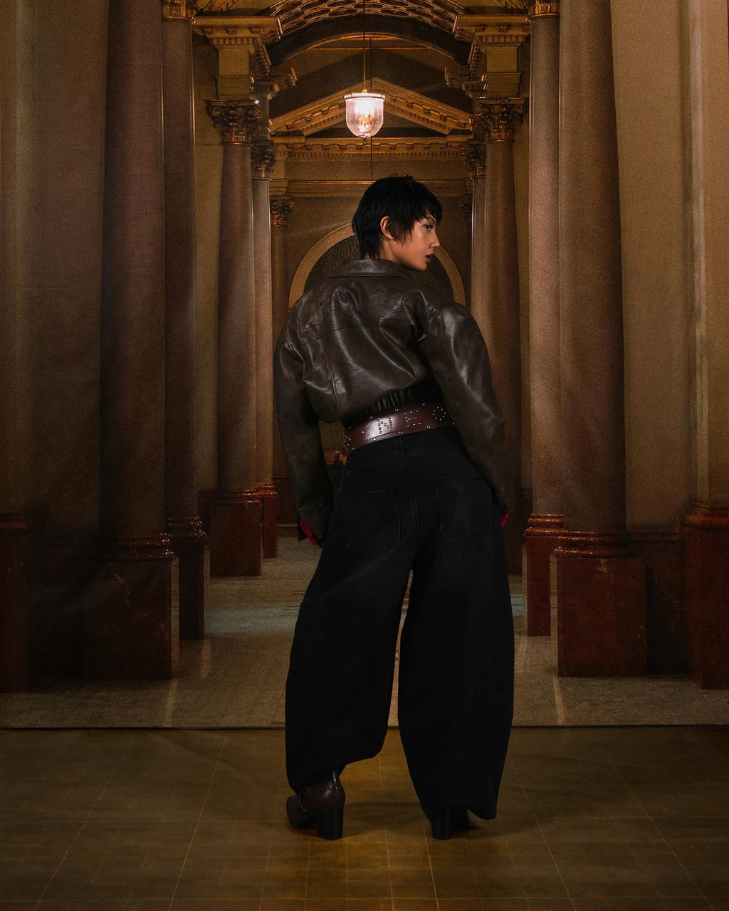 N E O OMERTA LEATHER JACKET BROWN