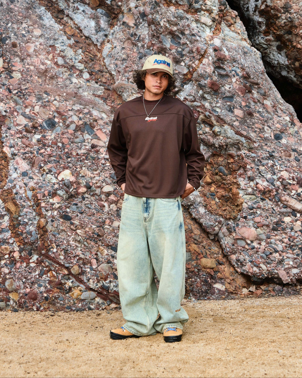 SPORT MESH L/S JERSEY BROWN