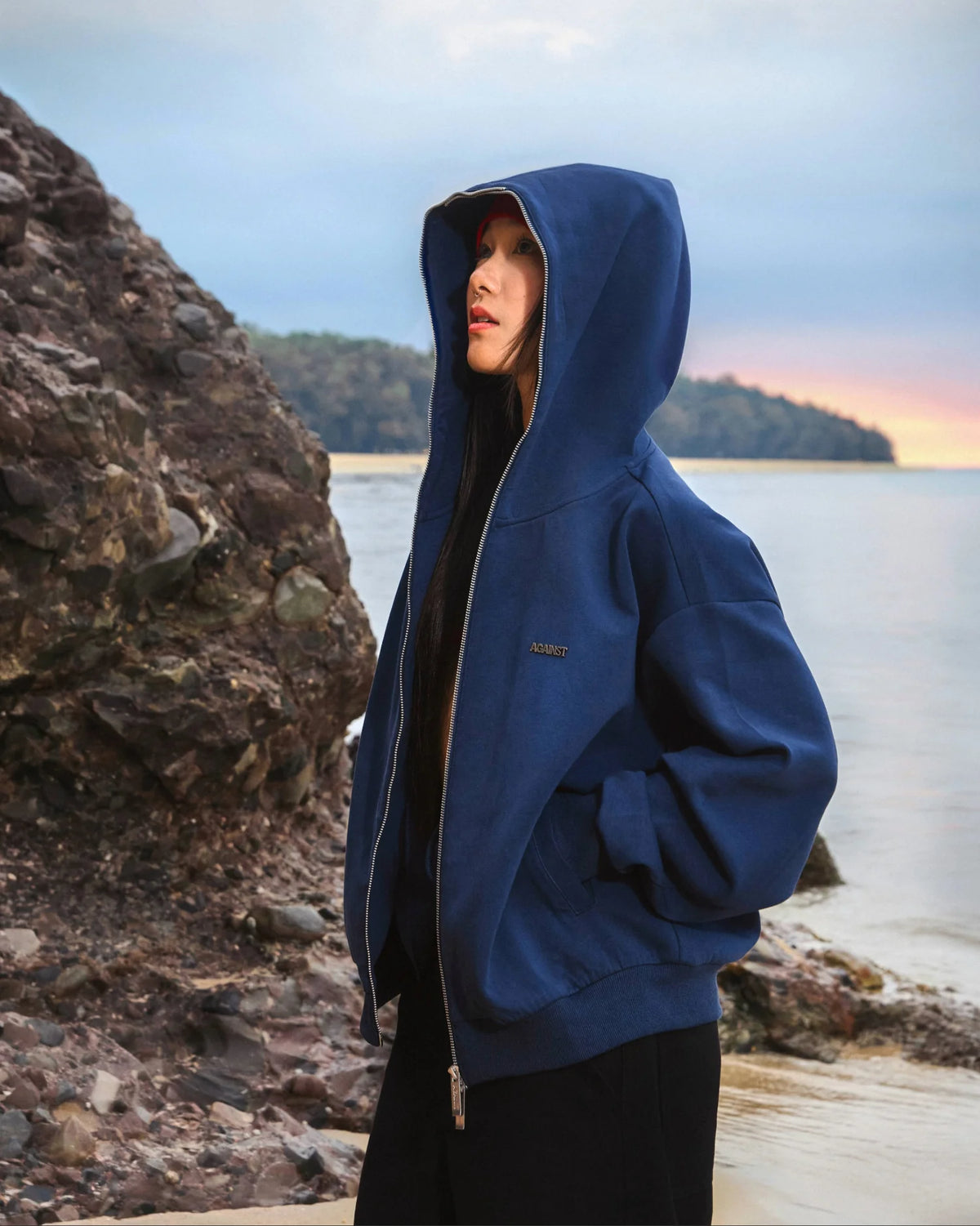NEO TATSUYA ZIP HOOD BLUE