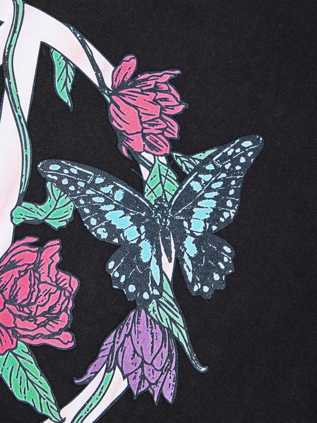 WASHED BUTTERFLY BOXY TEE BLACK