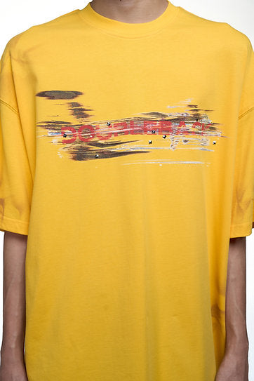 CAR PAINT SCRATCH T-SHIRT OVERSIZED YELLOW