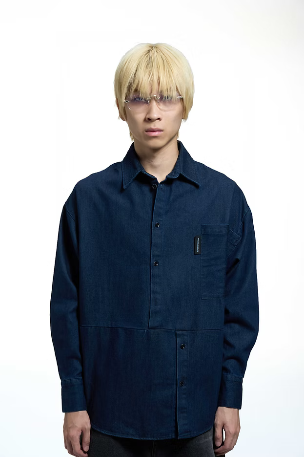 TWISTED SHIRT DENIM BLUE