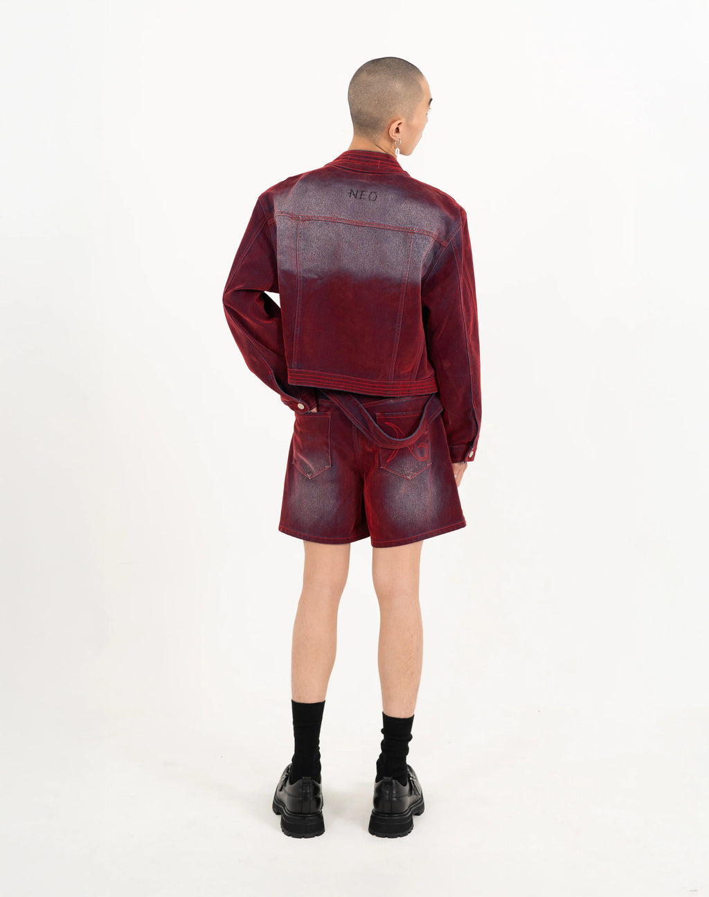 FADED WRINKLE JACKET RED