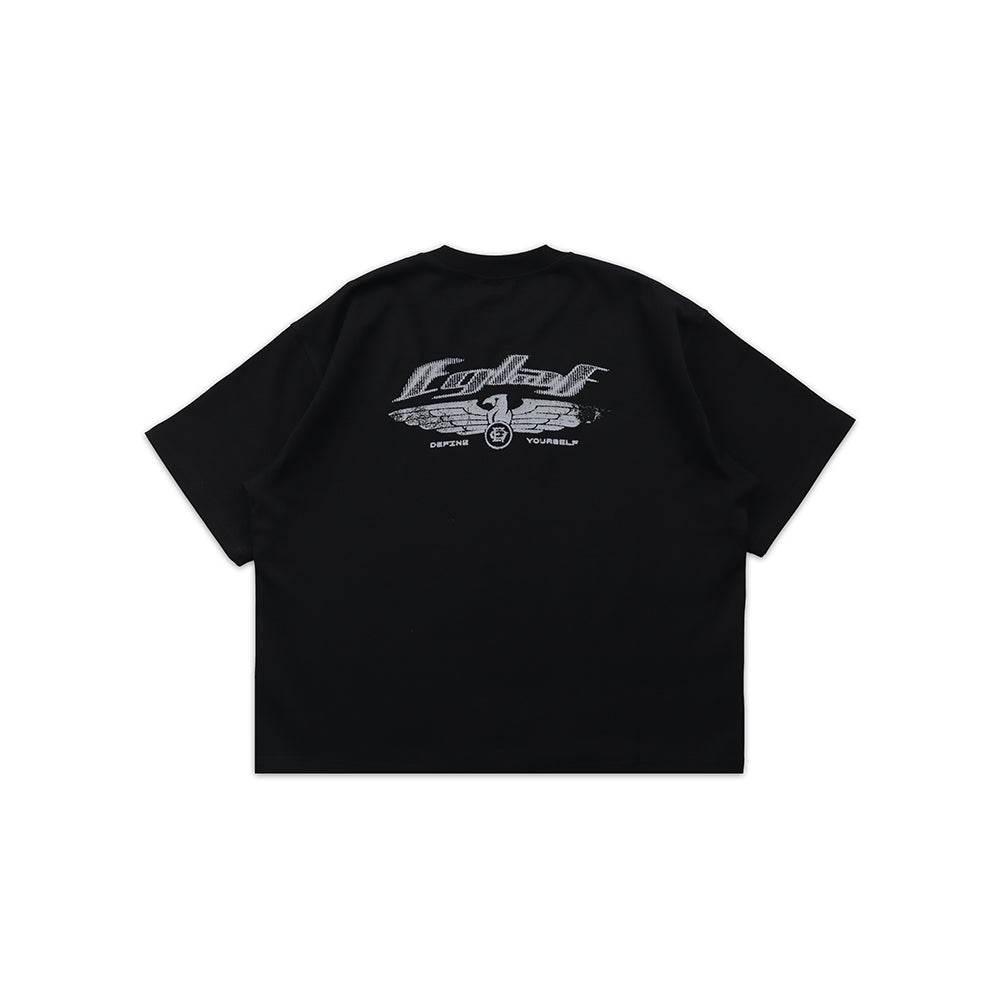 R//W WINGS BOXY TEE BLACK