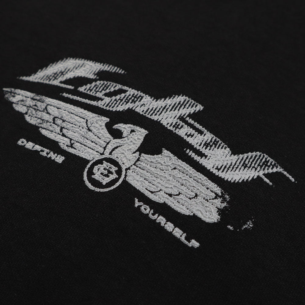 R//W WINGS BOXY TEE BLACK