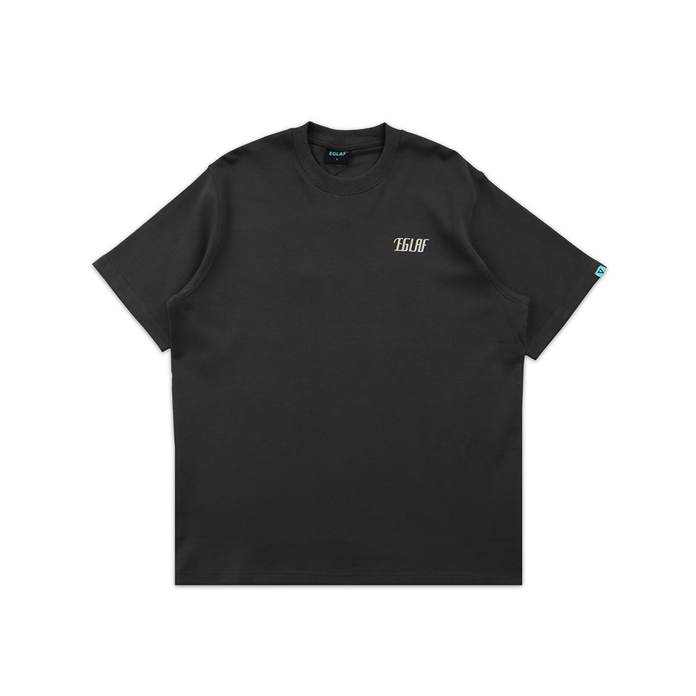 R//W DISTRESSED TEXT TEE BLACK