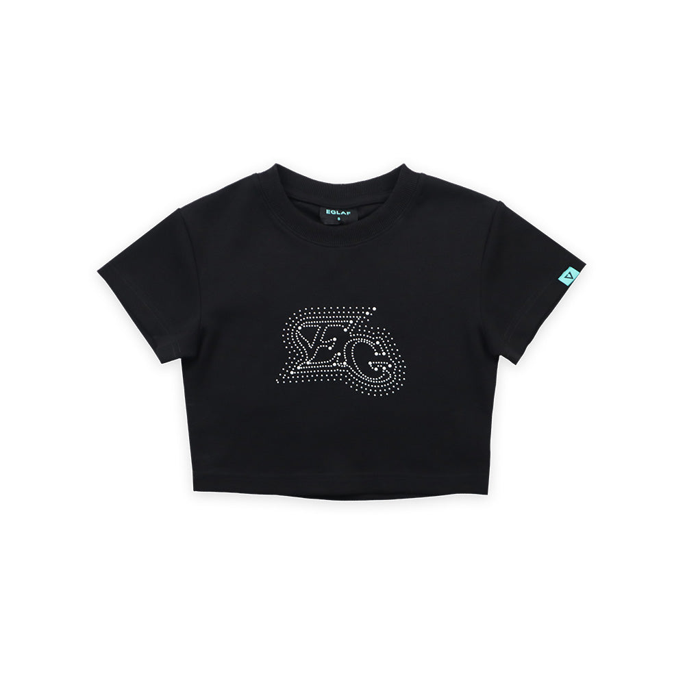EG BEAD CROP TOP BLACK