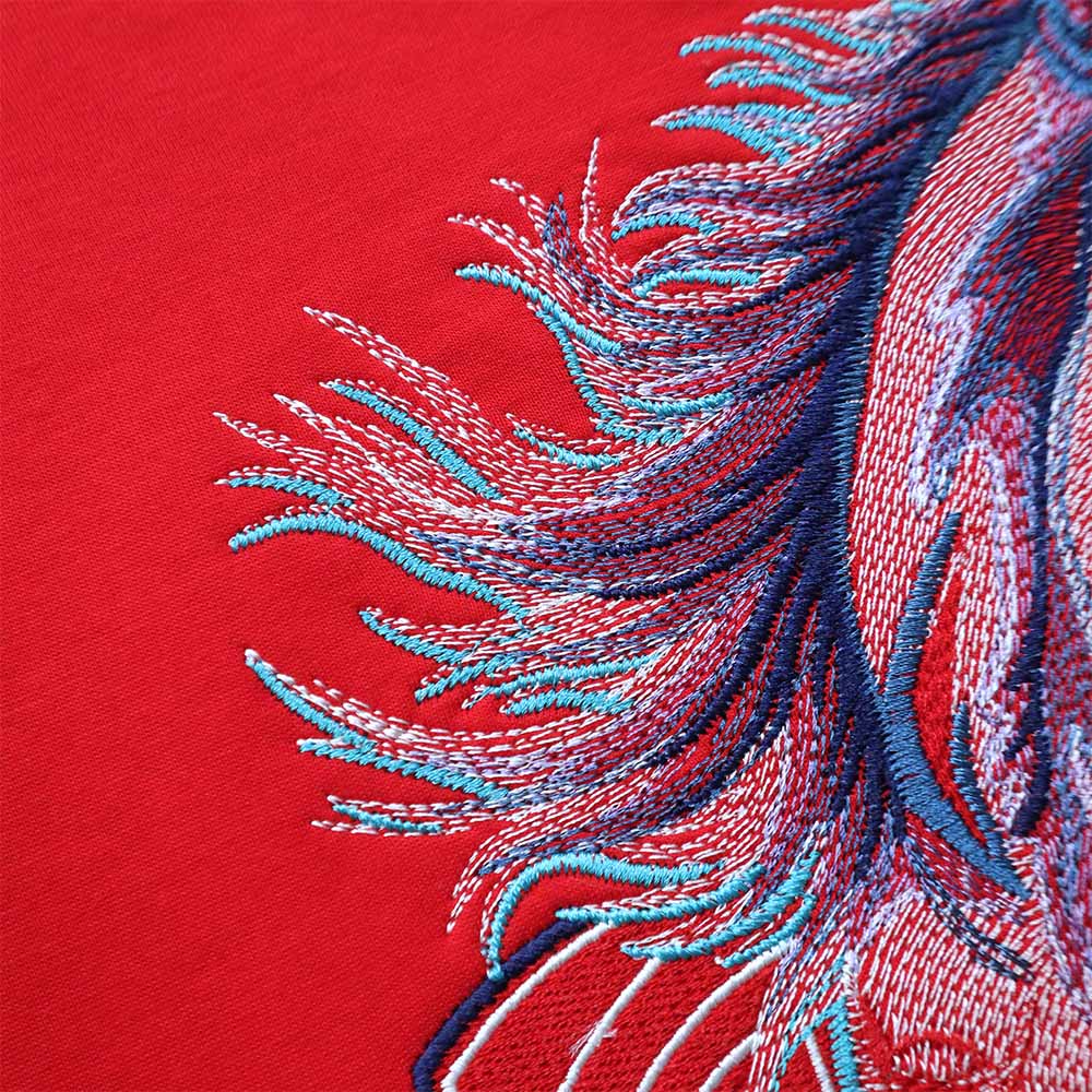 RU EMBROIDERY STALLION TEE RED