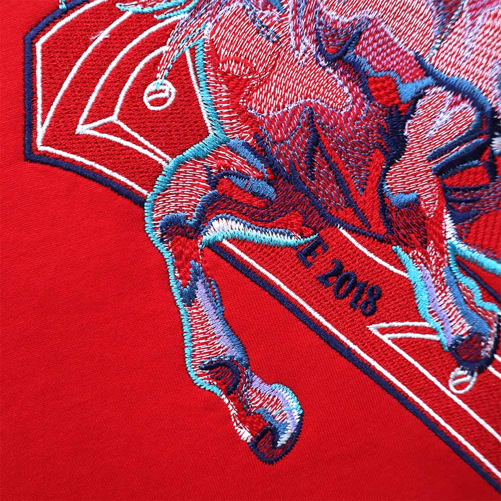 RU EMBROIDERY STALLION TEE RED