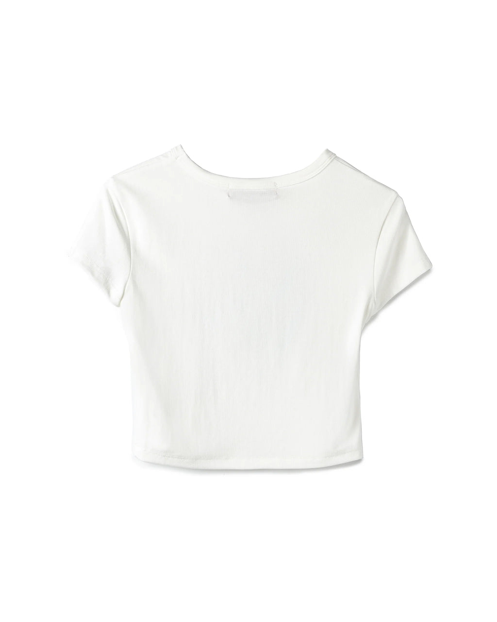 FITTED CALLIGRAPHIC CROPPED T-SHIRT WHITE