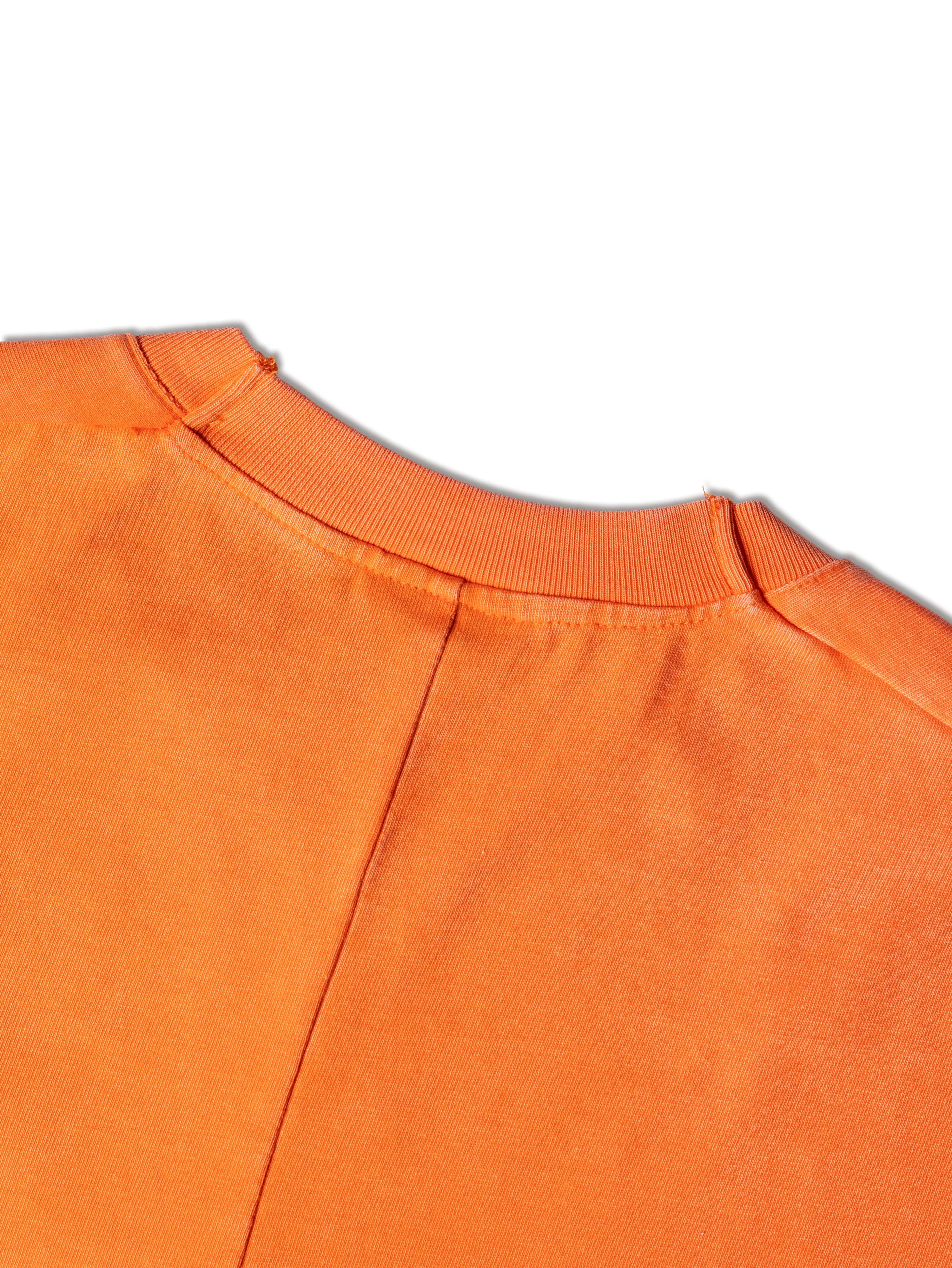 SINGLE STITCH WASHED CROPPED TEE ORANGE