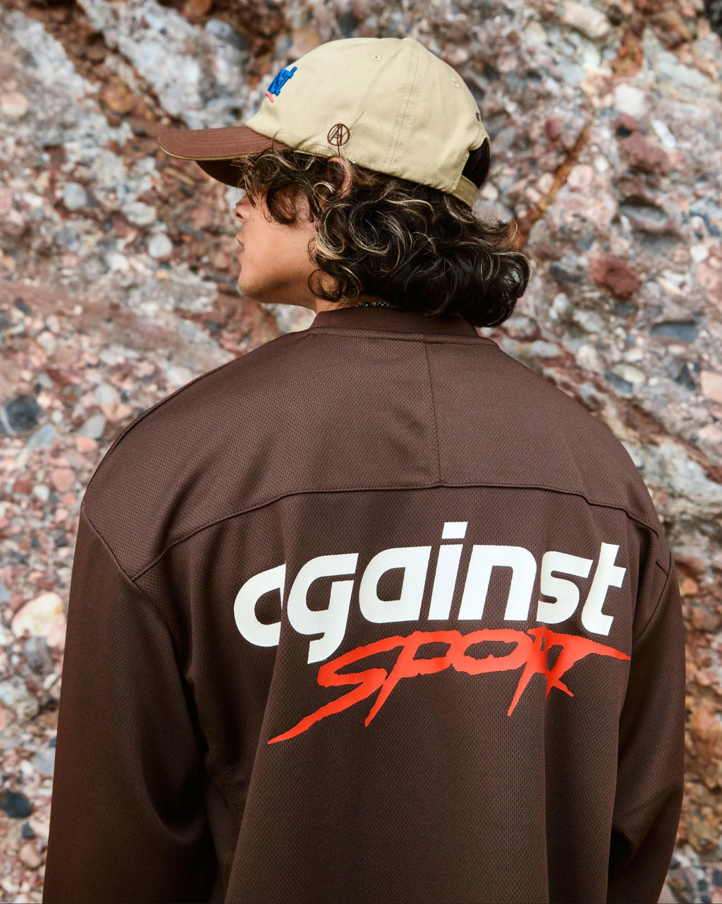 SPORT MESH L/S JERSEY BROWN