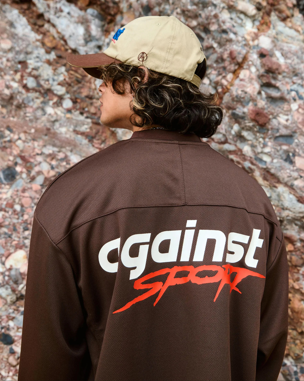 SPORT MESH L/S JERSEY BROWN