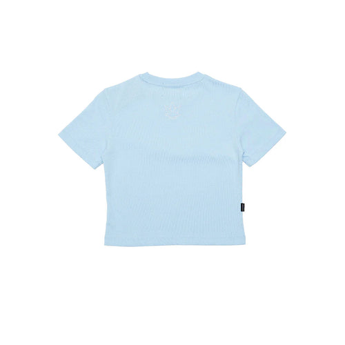BLESSED 26 : CURSIVE PEARL CROP TOP BABY BLUE