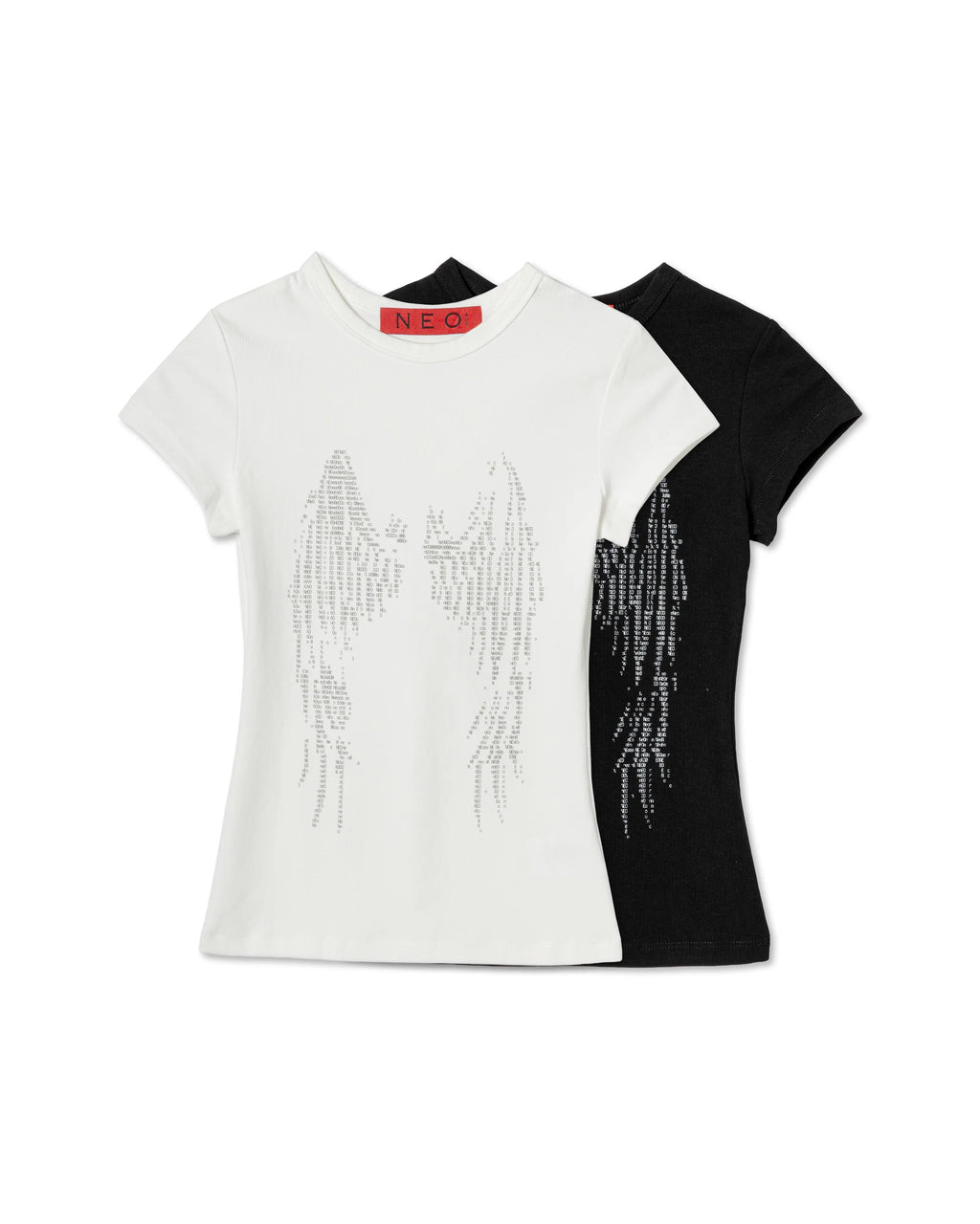 TYPOGRAPHIC WING PRINT TOP BLACK