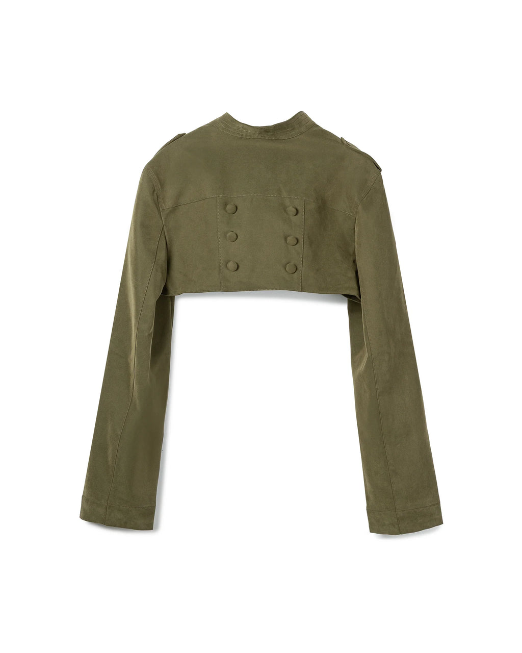 BUTTON CROPPED JACKET GREEN