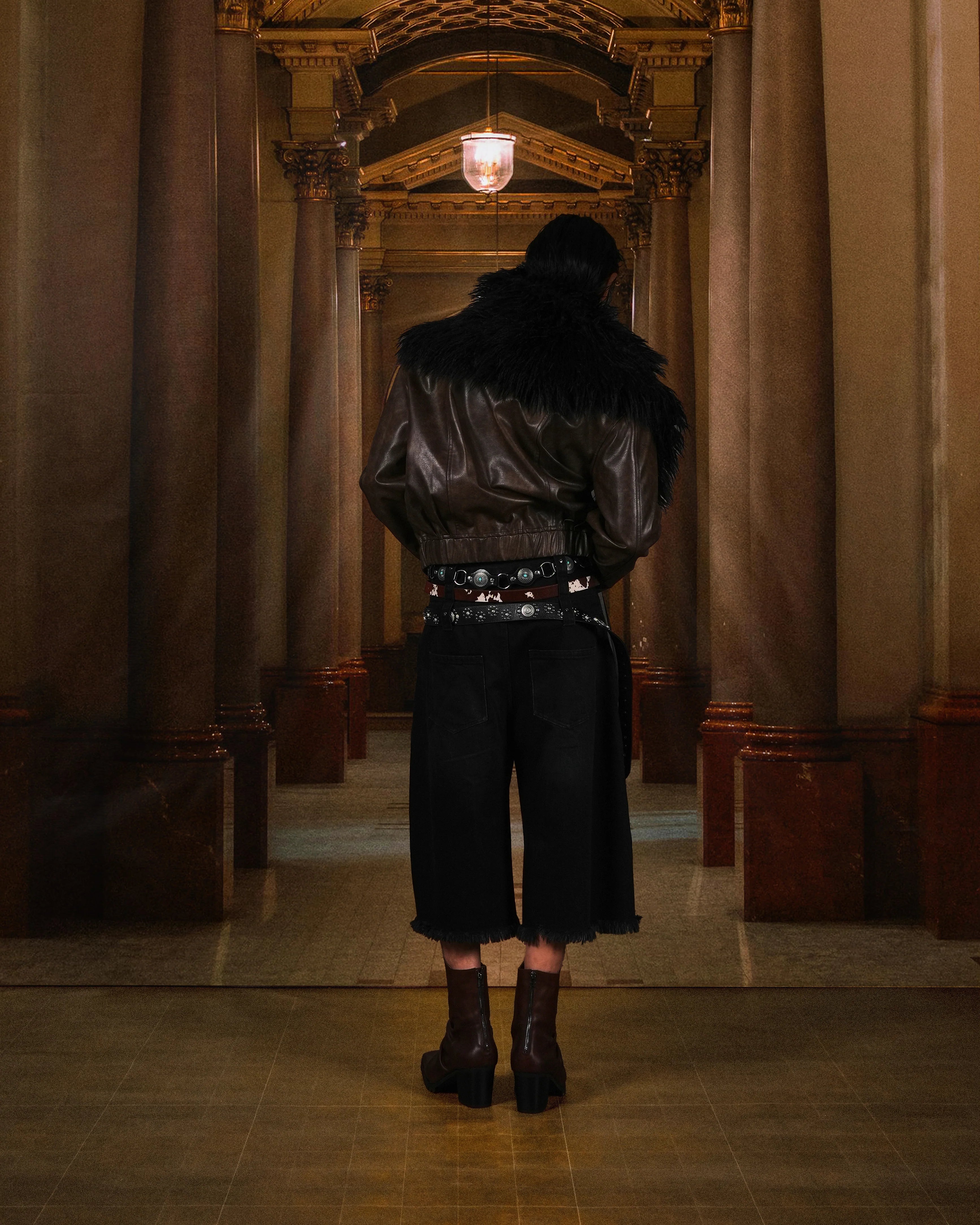 N E O OMERTA LEATHER JACKET BROWN