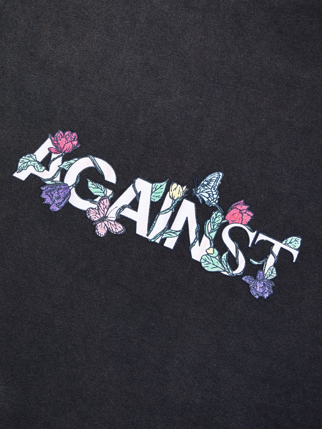 WASHED BUTTERFLY BOXY TEE BLACK