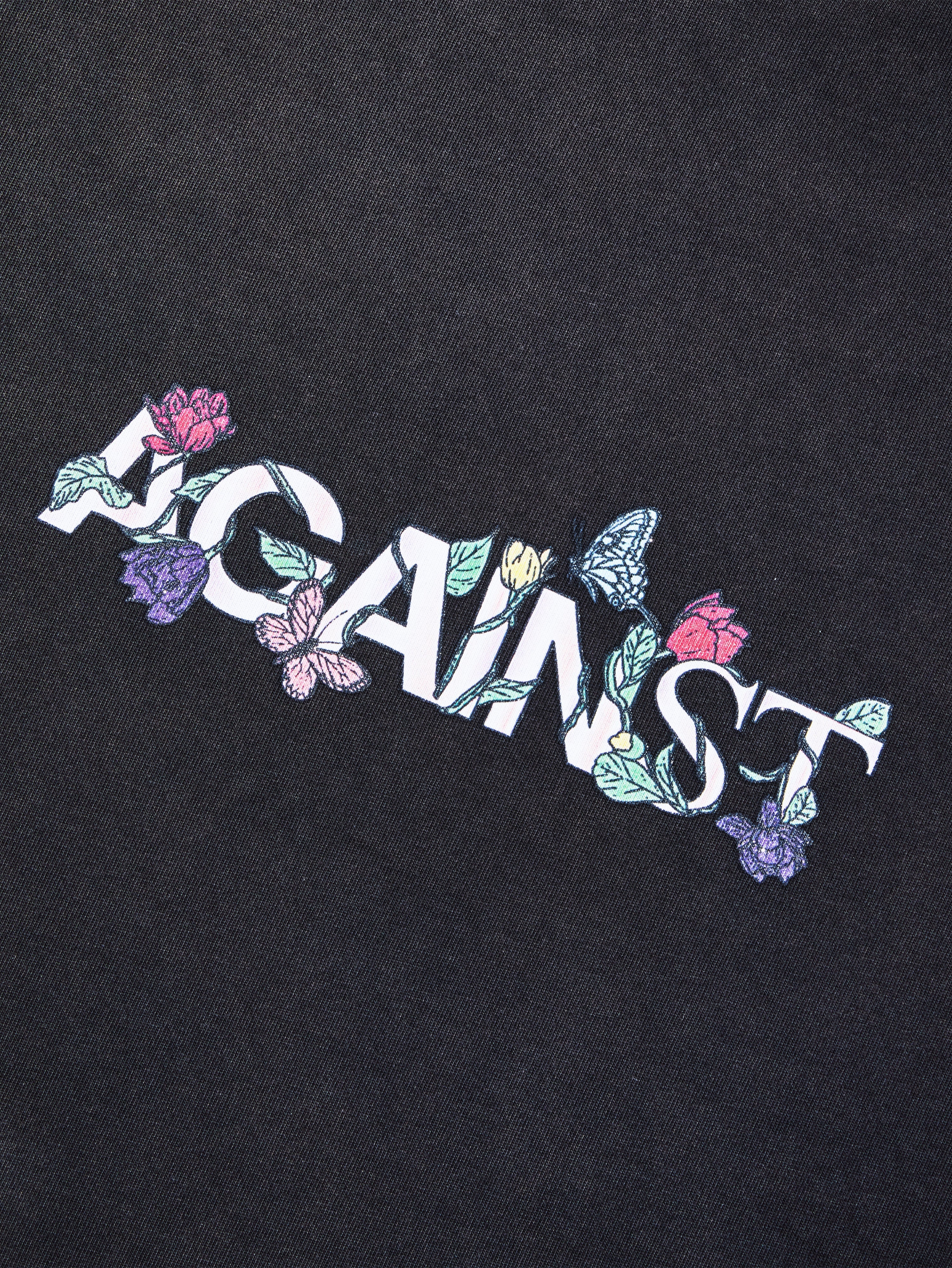 WASHED BUTTERFLY BOXY TEE BLACK