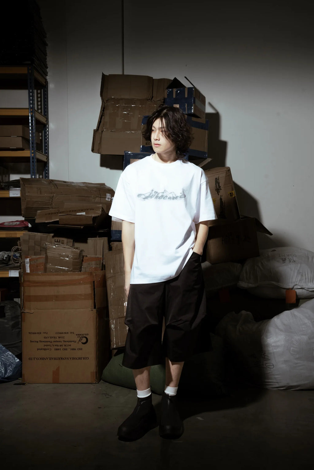 Smoke Logo Tee White