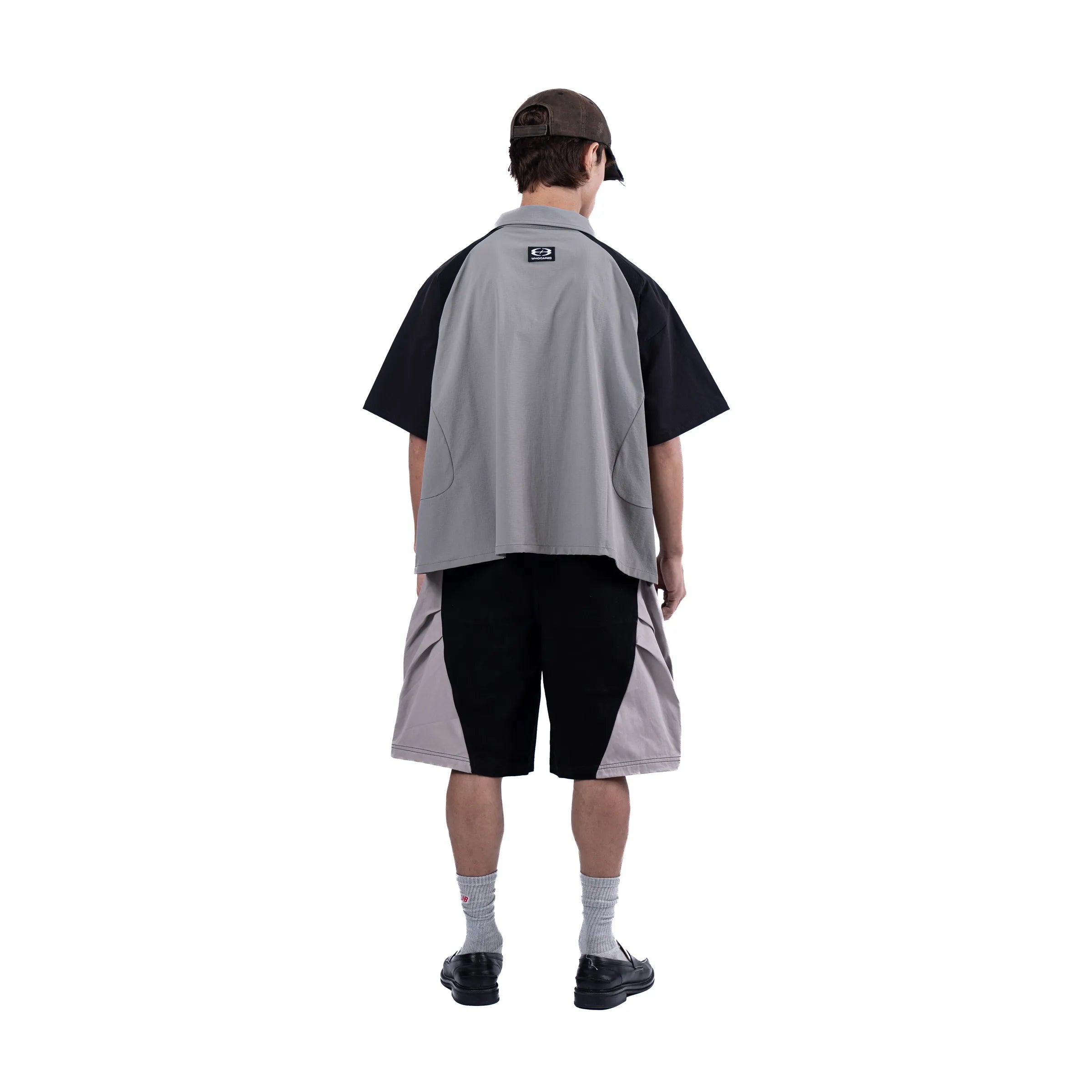 U8 Boxy Shirt Black Grey