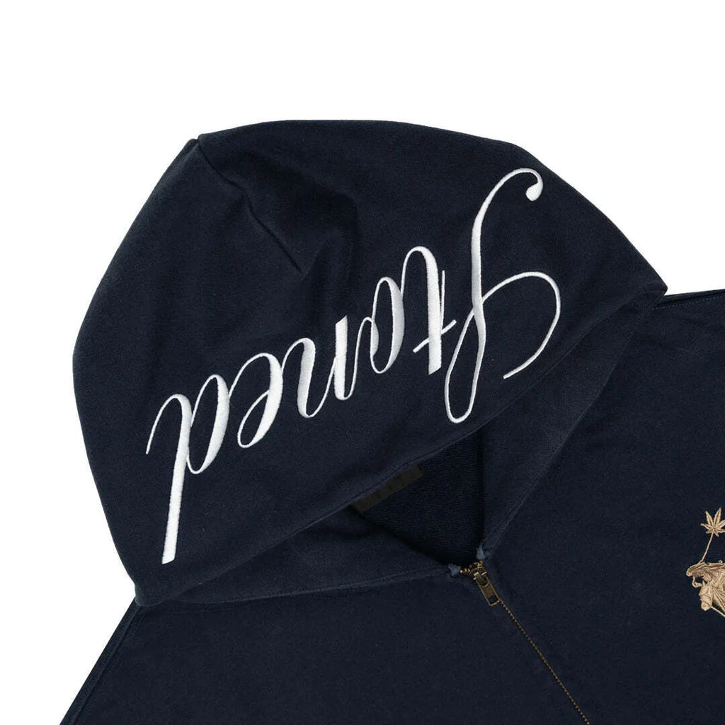 DARK HORSE : POLO ZIPPED UP HOODIE NAVY