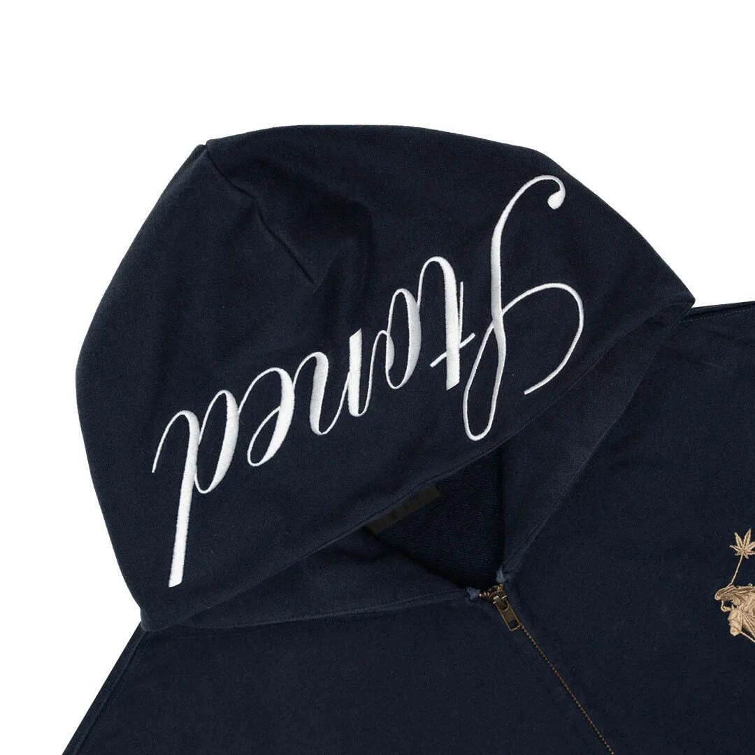 DARK HORSE : POLO ZIPPED UP HOODIE NAVY